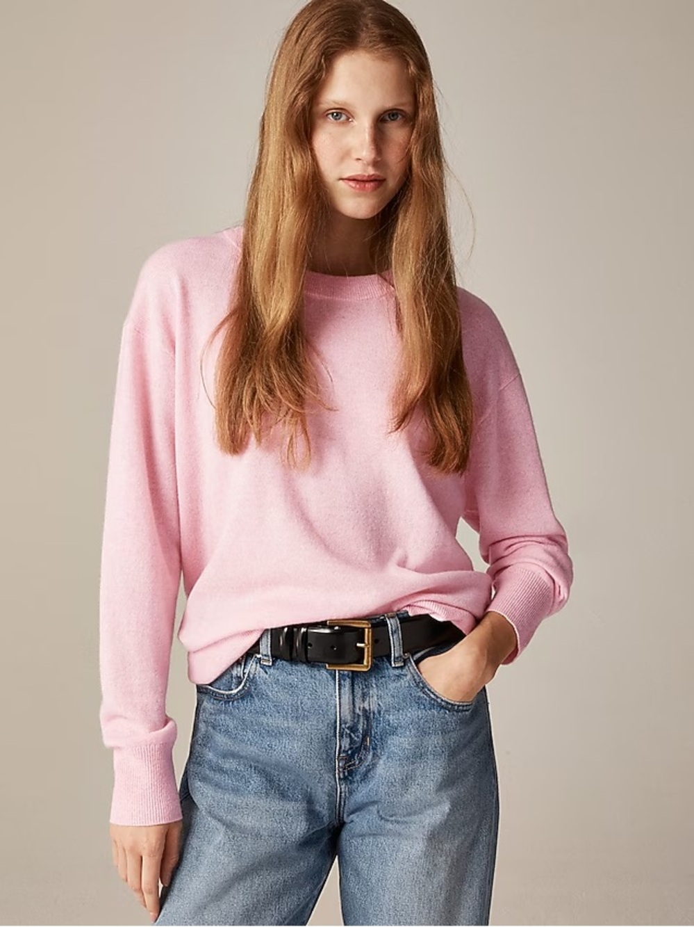%100 Cashmere Heather Blush Pink J.Crew Women’s Large Sweater